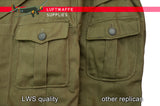 German m40 Tropical uniform scalloped pocket comparison