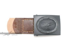 Luftwaffe Blue Steel Buckle with leather tab