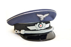 Luftwaffe Officer Visor cap in blue-gray gabardine